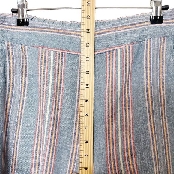 Madewell Huston Crop Pants Women’s Size Medium Rainbow Stripe Tall Pull-On Wide - Picture 11 of 13
